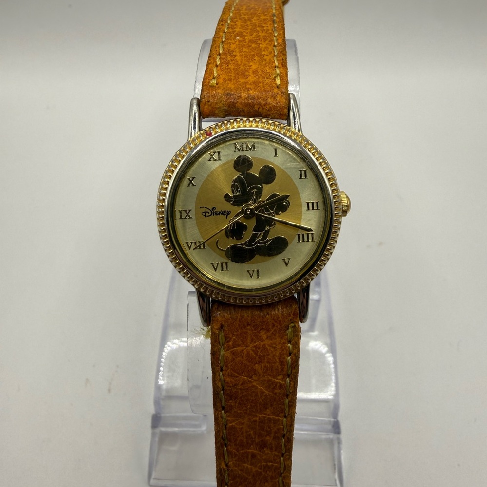 Mickey Mouse Disney Seiko Lorus Women's Watch (New Battery) Brown Band